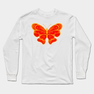 Orange Butterfly Long Sleeve T-Shirt